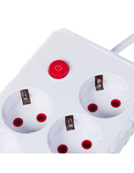 Maclean Listwa Zasilająca, Przedłużacz 4 Gniazda + 3Xusb, 110-240V Ac 50/60Hz, 2.1A Max 2500W, 3M, Biała Mce393 W