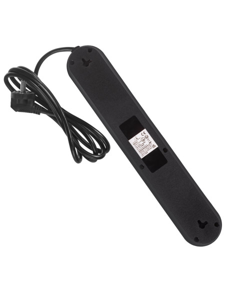 Maclean Listwa Zasilająca, Przedłużacz5 Gniazd + 3Xusb, 110-240V Ac 50/60Hz, 2.1A Max 2500W, 1,5M, Czarna Mce395 B