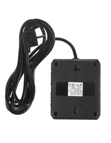 Maclean Listwa Zasilająca, Przedłużacz 2 Gniazda + 3Xusb, 110-240V Ac 50/60Hz, 2.1A Max 2500W, 3 M, Czarna Mce388 B
