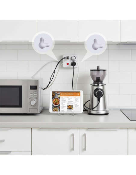 Maclean Listwa Zasilająca, Przedłużacz 2 Gniazda + 3Xusb, 110-240V Ac 50/60Hz, 2.1A Max 2500W, 1.5M, Biała Mce387 W