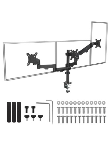 Maclean Uchwyt Na 3 Monitory, Sprężyna Gazowa, 17"-27", 2-8Kg, Czarny Mc-137