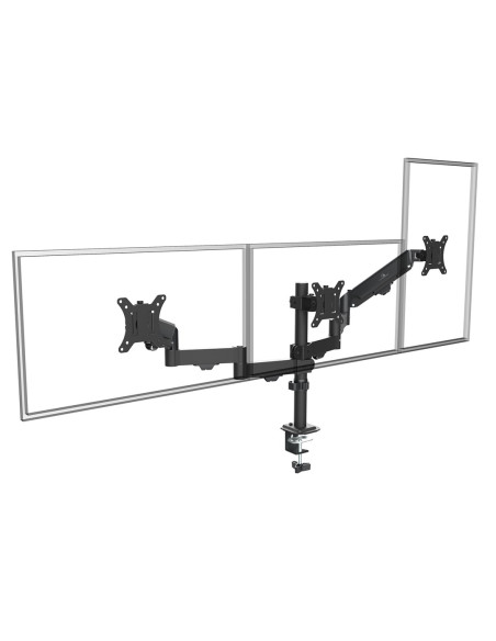 Maclean Uchwyt Na 3 Monitory, Sprężyna Gazowa, 17"-27", 2-8Kg, Czarny Mc-137