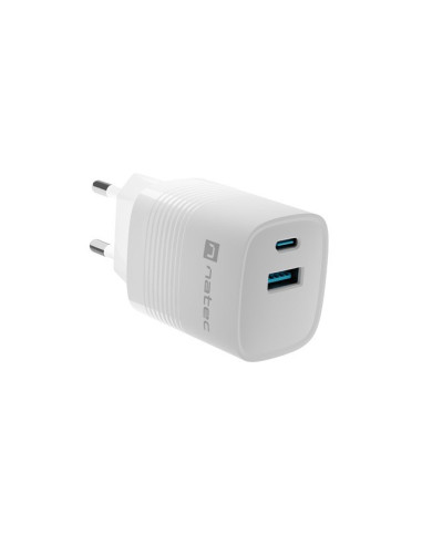 Natec Ładowarka Ribera Gan 1X Usb-A + 1X Usb-C 30W Biała Nuc-2140