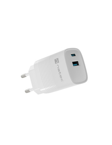 Natec Ładowarka Ribera Gan 1X Usb-A + 1X Usb-C 30W Biała Nuc-2140