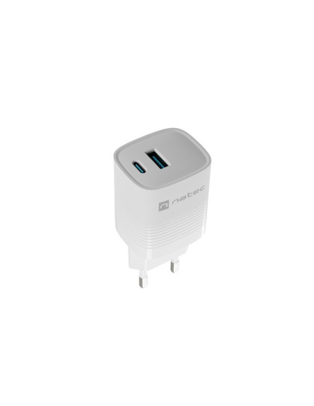 Natec Ładowarka Ribera Gan 1X Usb-A + 1X Usb-C 30W Biała Nuc-2140