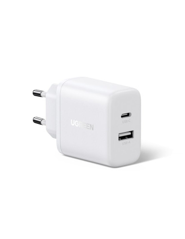 Ładowarka Sieciowa Ugreen X227 20W Gan 1X Usb-A 1X Usb-C - Biała