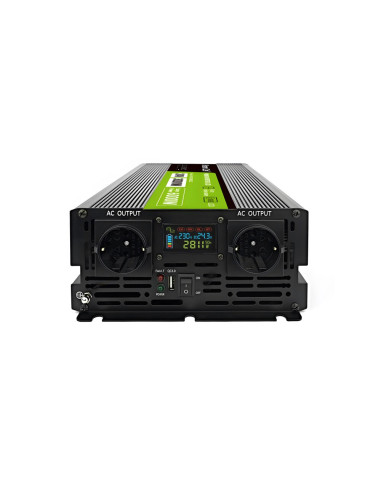 Green Cell Przetwornica Lcd 24V/230V 3000W/6000W Czysty Sinus Invgc24P3000Lcd