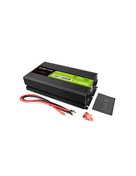 Green Cell Przetwornica Lcd 24V/230V 3000W/6000W Czysty Sinus Invgc24P3000Lcd