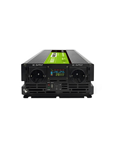 Green Cell Przetwornica Lcd 24V/230V 3000W/6000W Czysty Sinus Invgc24P3000Lcd