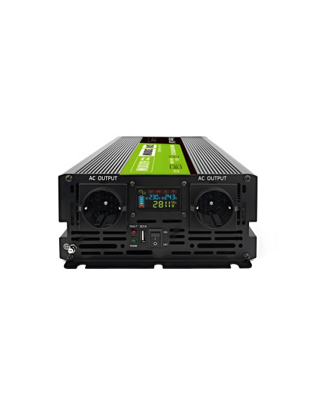 Green Cell Przetwornica Lcd 24V/230V 3000W/6000W Czysty Sinus Invgc24P3000Lcd