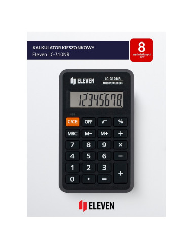 Eleven Kalkulator Kieszonkowy Lc-310Nr Zastępuje Citizen