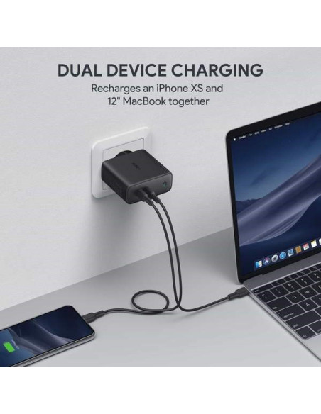 Aukey Pa-D5 Ładowarka Sieciowa 63W 2Xusb Pd 3.0