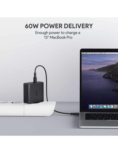 Aukey Pa-D5 Ładowarka Sieciowa 63W 2Xusb Pd 3.0