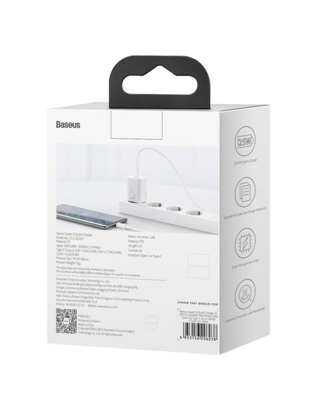 Baseus Ładowarka Sieciowa Z Kablem Tzccsup-L02 1C