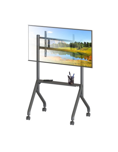 Techly Stojak Mobilny Tv 55-86" Do 80Kg Regulowany Półka Av