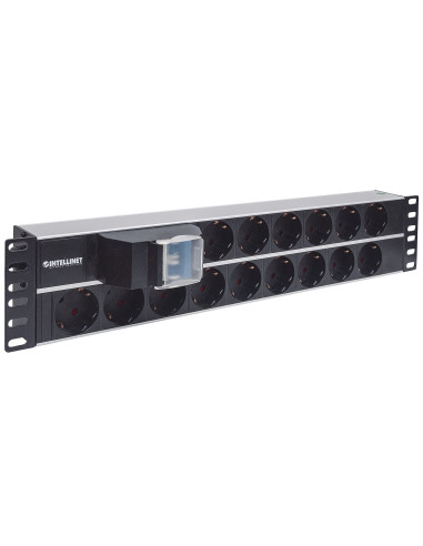 Intellinet Listwa Zasilająca Rack 19" 2U, 15 Gniazd Schuko, Z Podwójnym Wyłącznikiem, Kabel 3M