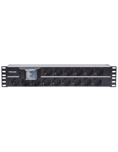 Intellinet Listwa Zasilająca Rack 19" 2U, 15 Gniazd Schuko, Z Podwójnym Wyłącznikiem, Kabel 3M