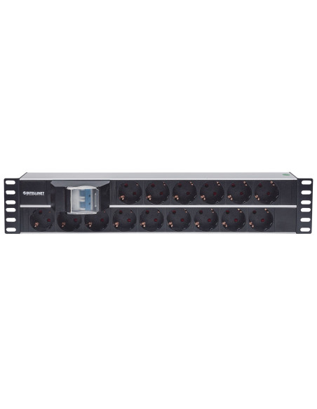 Intellinet Listwa Zasilająca Rack 19" 2U, 15 Gniazd Schuko, Z Podwójnym Wyłącznikiem, Kabel 3M