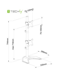 Techly Podstawa Pod 2 Monitory 13-27" Lcd 10Kg Biurkowa Pionowa 2