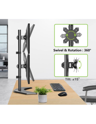 Techly Podstawa Pod 2 Monitory 13-27" Lcd 10Kg Biurkowa Pionowa