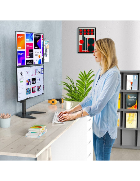 Techly Podstawa Pod 2 Monitory 13-27" Lcd 10Kg Biurkowa Pionowa