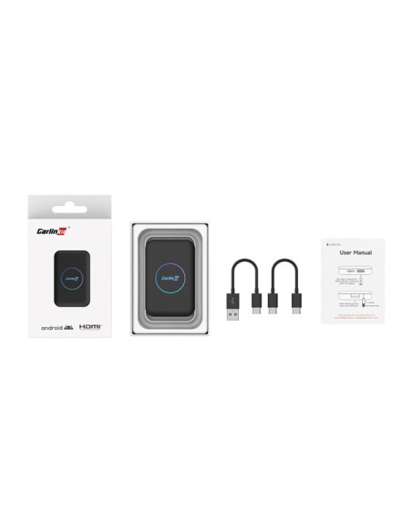 Carlinkit Adapter Bezprzewodowy Lite S Hdmi 4Gb+32Gb Android Auto/Carplay Dla Radioodtwarzaczy Samochodowych Czarny