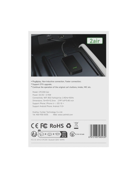 Adapter Carlinkit 5.0 2Air Bezprzewodowy Carplay Android Auto Carlink 5 Czarny
