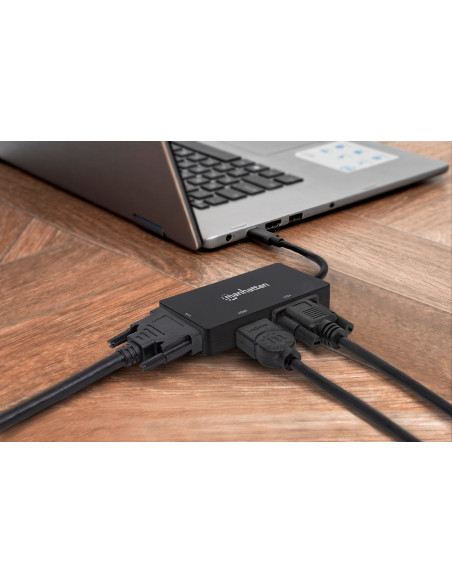 Manhattan Adapter Multiport Usb-C 3.1 Na Hdmi/Dvi/Vga M/F