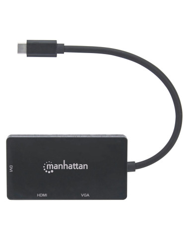 Manhattan Adapter Multiport Usb-C 3.1 Na Hdmi/Dvi/Vga M/F
