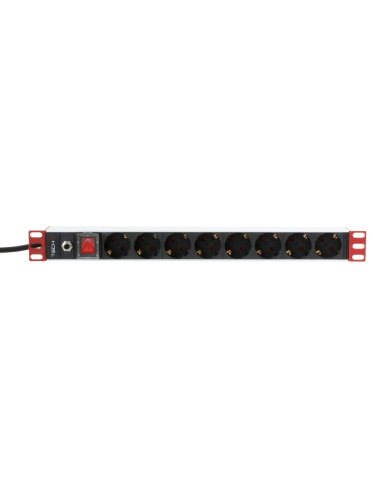 Techly Listwa Zasilająca 19'1U X8 - Gniazda Schuko