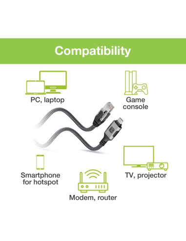 Techly Adapter/Kabel Sieciowy Usb-C Na Gigabit Ethernet Rj45 1M
