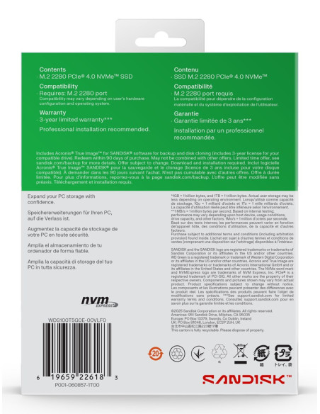 Ssd Wd Green Sn3000 1Tb Nvme Wds100T4G0E