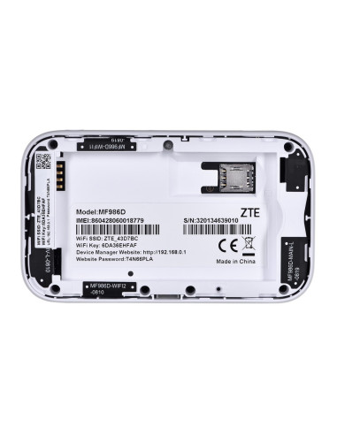 ZTE MF986D zdjęcie obudowy po baterią , miejsce na kartę SIM