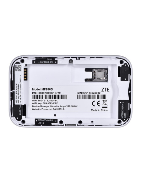 ZTE MF986D zdjęcie obudowy po baterią , miejsce na kartę SIM