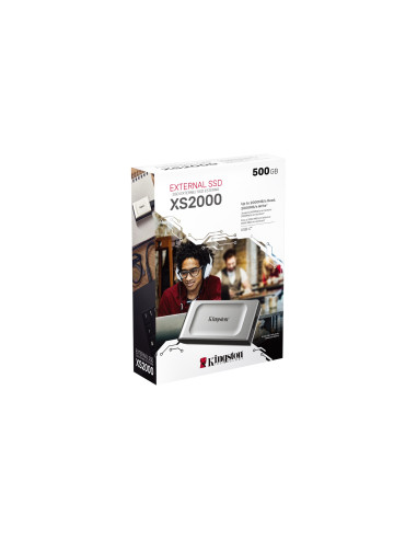 Dysk Zewnętrzny Ssd Kingston Xs2000 (500Gb  Usb 3.2  Srebrny  Sxs2000/500G)
