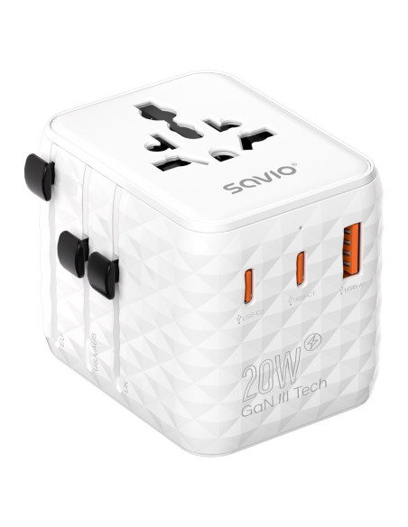 Savio Uniwersalny Adapter Podróżny 20W Ap-08