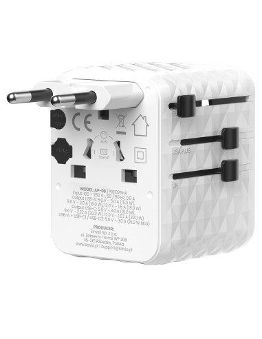 Savio Uniwersalny Adapter Podróżny 20W Ap-08
