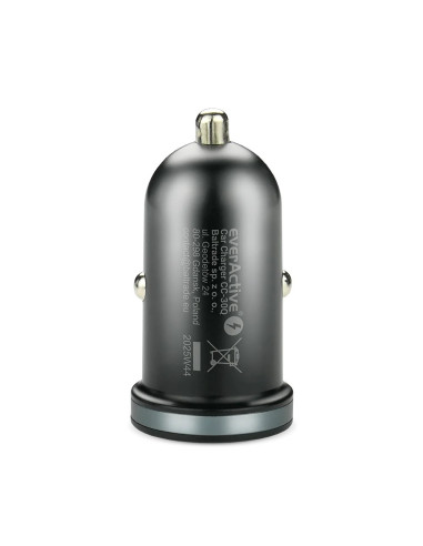 Everactive Ładowarka Samochodowa 1X Usb + 1X Usb-C 35W Qc 3.0 Pd Czarna Cc-30Q