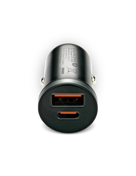 Everactive Ładowarka Samochodowa 1X Usb + 1X Usb-C 35W Qc 3.0 Pd Czarna Cc-30Q