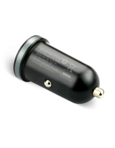 Everactive Ładowarka Samochodowa 1X Usb + 1X Usb-C 35W Qc 3.0 Pd Czarna Cc-30Q