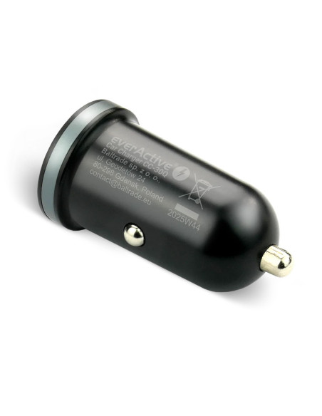 Everactive Ładowarka Samochodowa 1X Usb + 1X Usb-C 35W Qc 3.0 Pd Czarna Cc-30Q