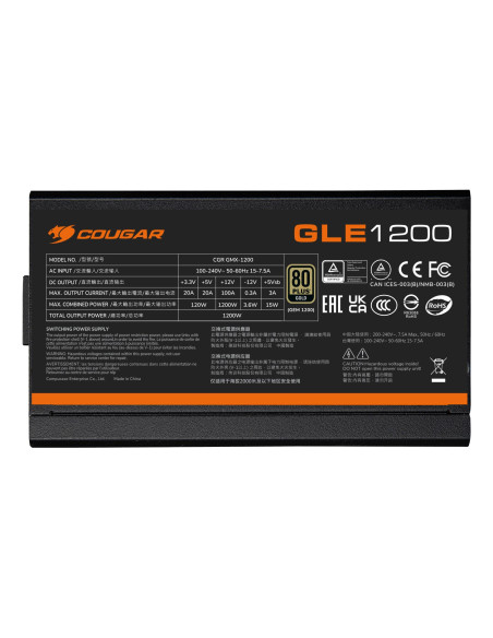 Zasilacz Cougar Gle 1200W Atx3.1 / 80 Plus Złoty
