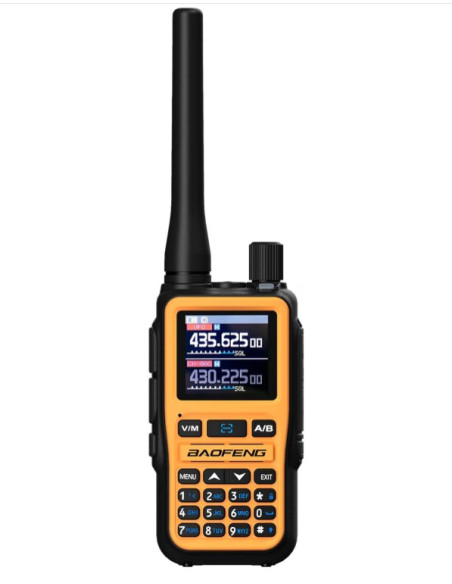 Krótkofalówka Baofeng Uv-5R Eu Mini Usb-C Bluetooth Vhf Uhf Pasmo Lotnicze Orange (Antena 15Cm)