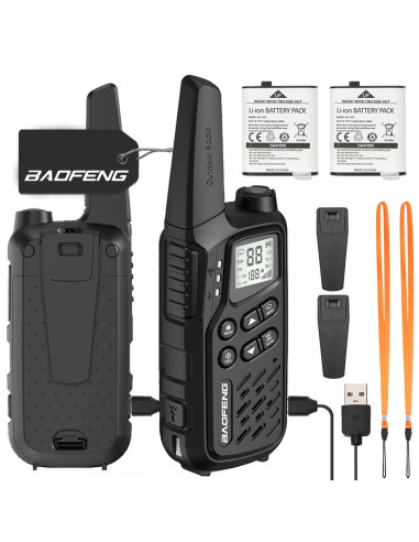 Krótkofalówka Baofeng Bf-T25E Czarna, 2 Sztuki
