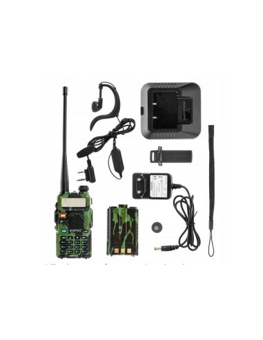 Krótkofalówka Baofeng Uv-5R Htq 1800Mah Camo, Radiotelefon Walkie Talkie Skaner Kamuflaż