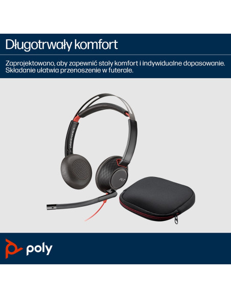 Poly Blackwire 5220 Stereo Usb-C Headset +3.5Mm Plug +Usb-C/A Adapter 8X231Aa