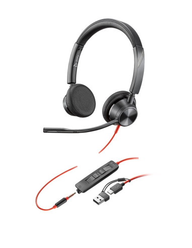 Poly Blackwire 3325 Stereo Usb-C Headset +3.5Mm Plug +Usb-C/A Adapter 8X221Aa