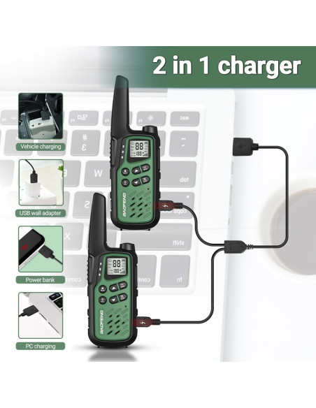 Krótkofalówka Baofeng Bf-T25E Zielona, 2 Sztuki