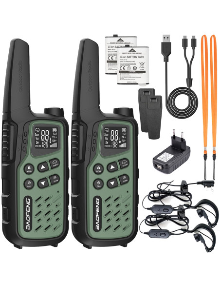 Krótkofalówka Baofeng Bf-T25E Zielona, 2 Sztuki