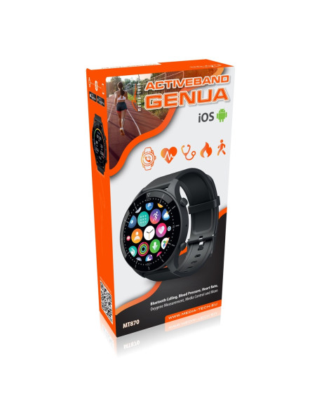 Media-Tech Smartband Genua, Funkcja Dzwonienia Bluetooth, Pomaiar Ciśnienia Krwi, Pulsu I Innych Parametrów Mt870